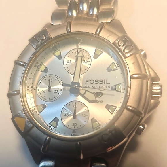Fossil Other - Fossil Blue Silver Mens Chronograph Watch